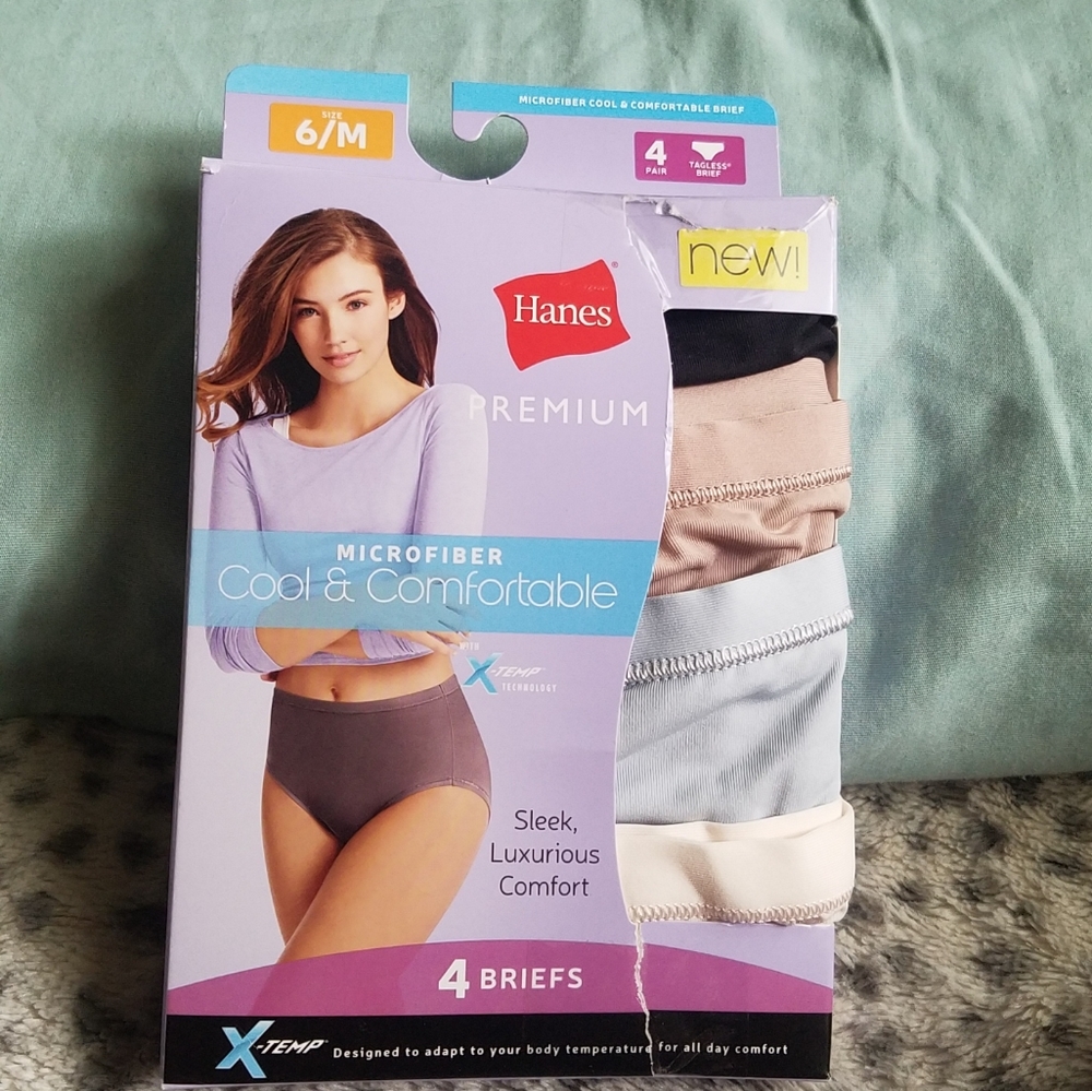 Hanes premium microfiber briefs size 6